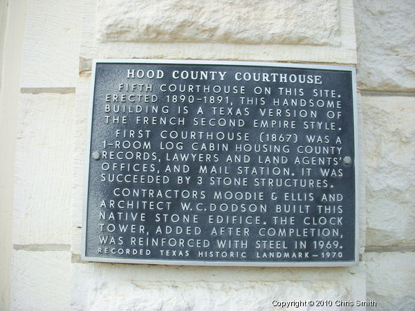 Hood County Courthouse Historical Marker