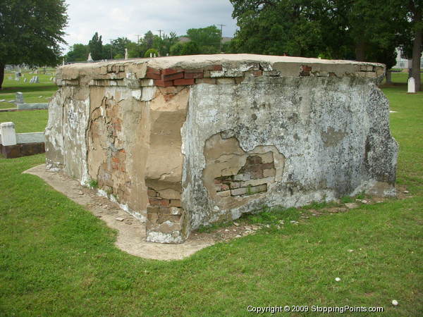 Large Brick and Cement Vault in Denton's IOOF Cemetery