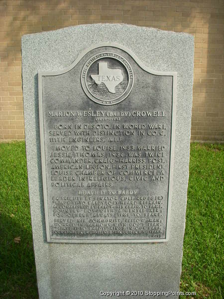 Baldy Crowell Historical Marker