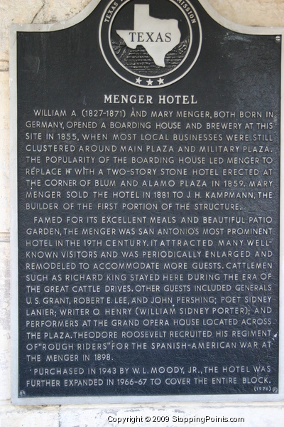 Menger Hotel Historical Marker