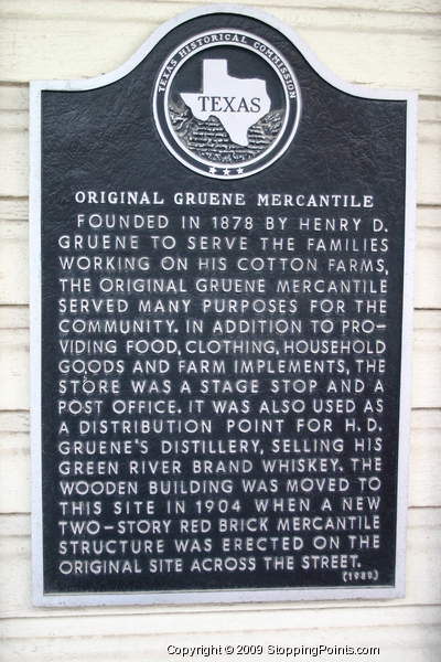 Original Gruene Mercantile Historical Marker