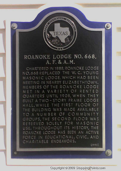 Roanoke Lodge Historical Marker
