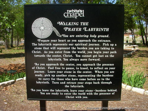 Sign for the White's Chapel Labyrinth
