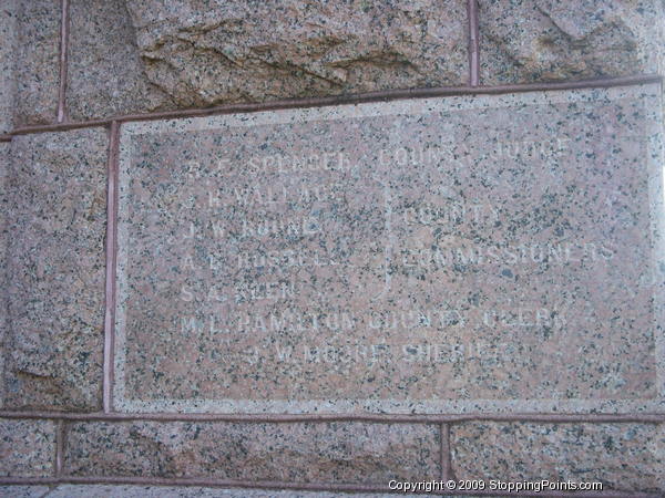 Reverse side of the Wise County Courthouse Cornerstone