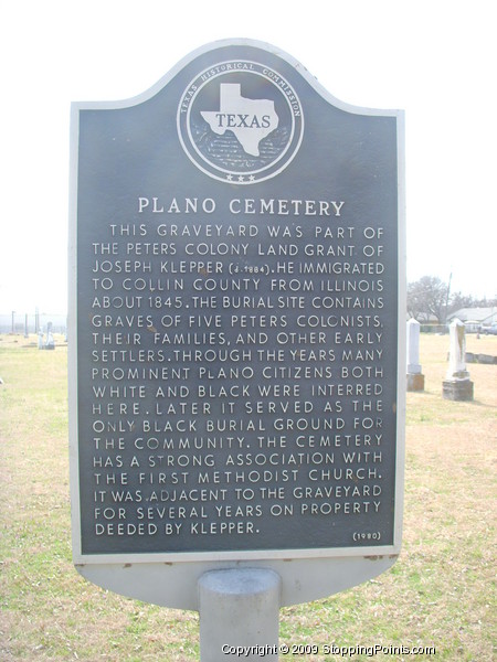 Plano Cemetary Historical Marker