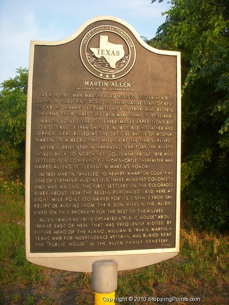 Martin Allen Historical Marker