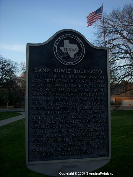 Camp Bowie Boulevard Historical Marker