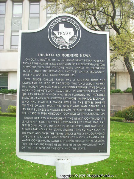 The Dallas Morning News Historical Marker