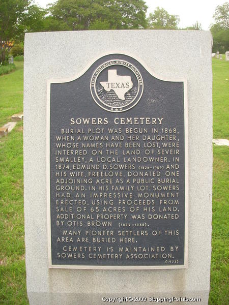 Sowers Cemetery Historical Marker