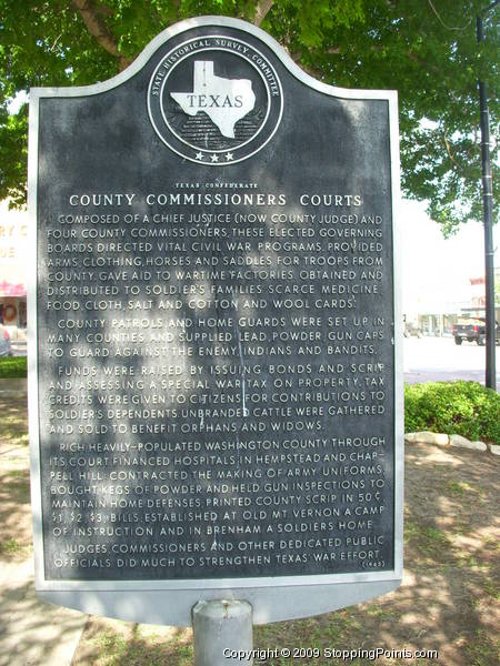 Confederate County Commissioners Court Historical Marker