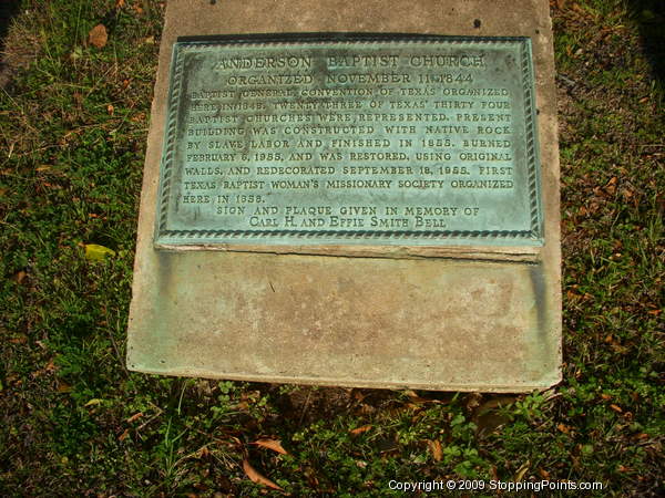 Anderson Baptist Church Historical Marker