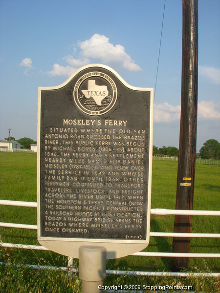Moseley's Ferry Historical Marker