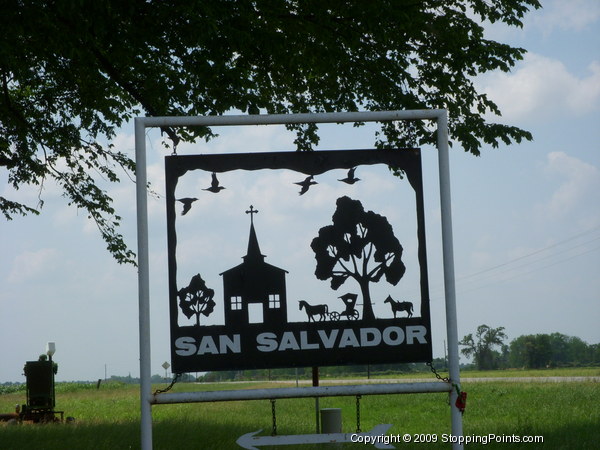 San Salvador Mission Church Sign
