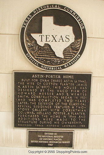 Astin Porter House Historical Marker