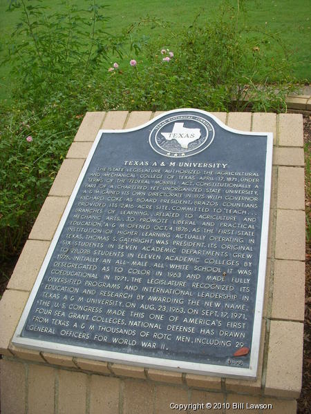 Texas A M University Historical Marker