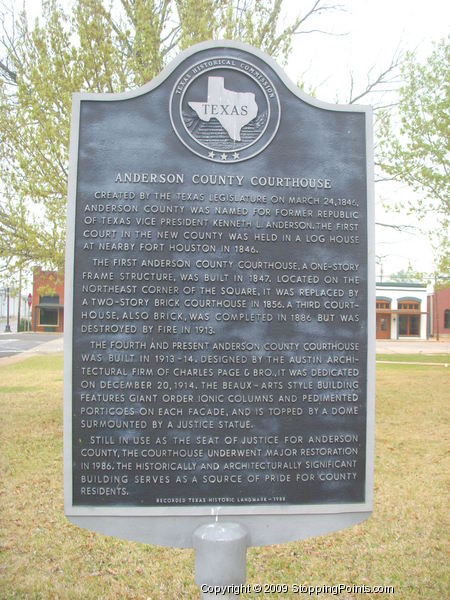 Anderson County Courthouse historical marker