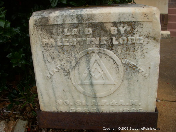 Palestine Courthouse Masonic Cornerstone