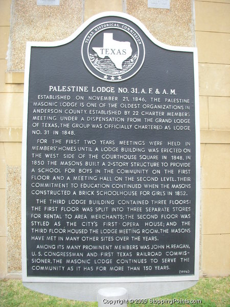 Palestine Lodge Historical Marker