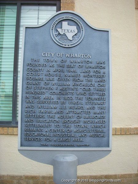 City of Wharton Historical Marker